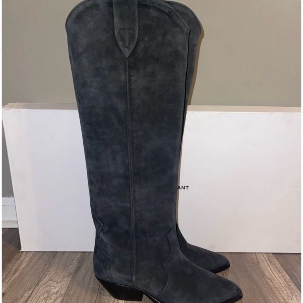 Isabel Marant Black Over-the-Knee Heeled Boots - Picture 2 of 14